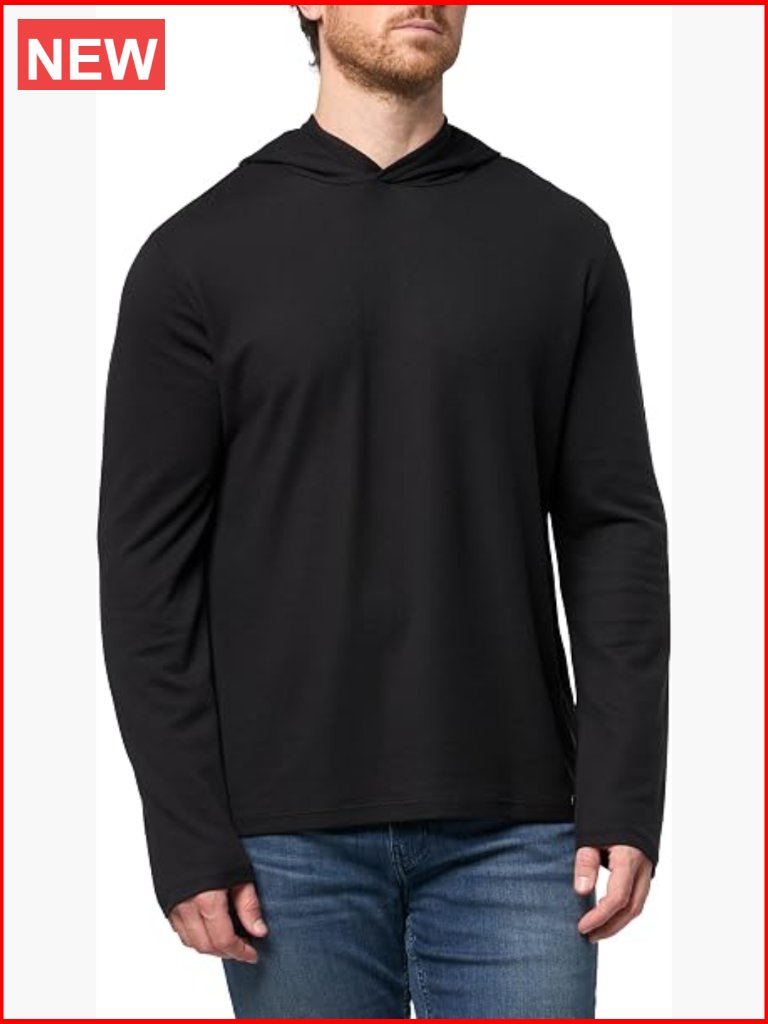 Pima Pique Hoodie - Pull On Long Sleeve Hooded Sweatshirt